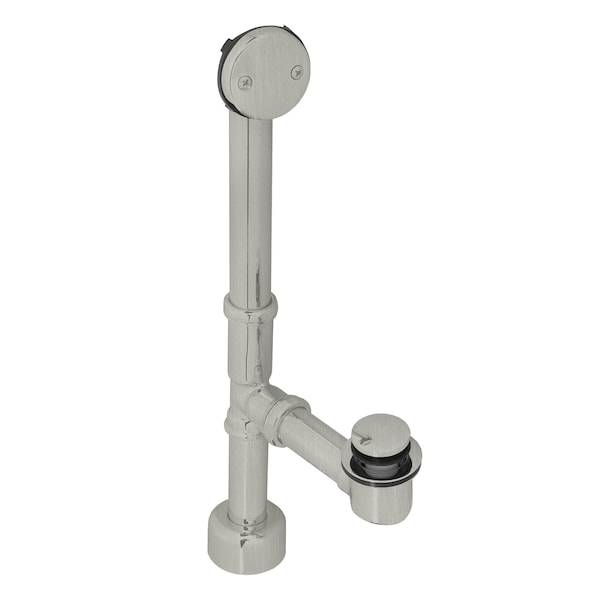 Westbrass All Exposed Tip Toe Bath Waste, 14" Make-Up, 17 Ga. Tubing in Stainless Steel D3251K-20 - main